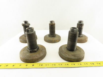 5" OD CNC Machine Leveling Foot Pads M40x2.0 Bolts Set Of 5