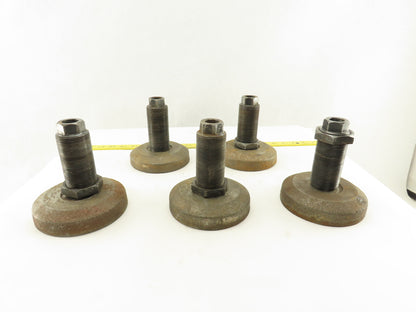 5" OD CNC Machine Leveling Foot Pads M40x2.0 Bolts Set Of 5