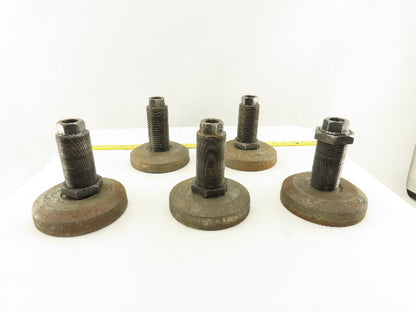 5" OD CNC Machine Leveling Foot Pads M40x2.0 Bolts Set Of 5