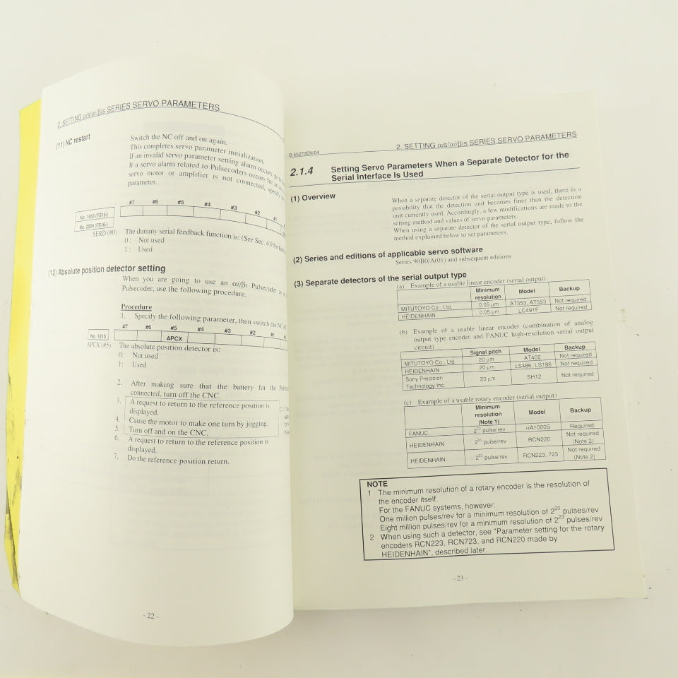 Fanuc B-65270EN/04 AC Spindle ais/ ai/ bis Alpha Beta Series Parameter Manual