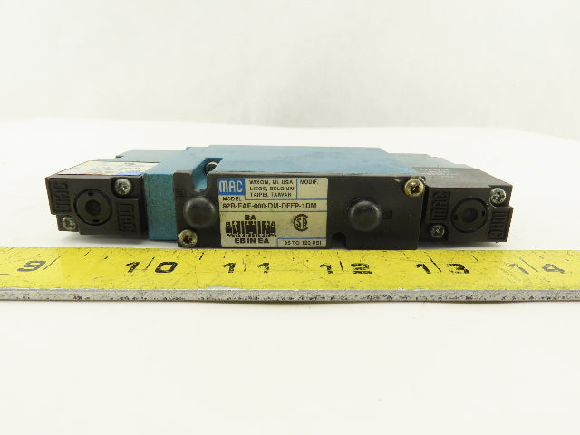 Mac 92B-EAF-000-DM-DFFP-1DM 5/3 Way Closed Center Pneumatic Solenoid Valve 24VDC