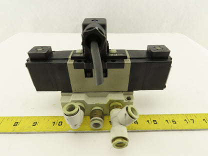 SMC VS7-6-FJG-D-3Z 5/3 Position Exhaust Center Valve Sub Base 24VDC