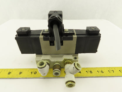 SMC VS7-6-FJG-D-3Z 5/3 Position Exhaust Center Valve Sub Base 24VDC