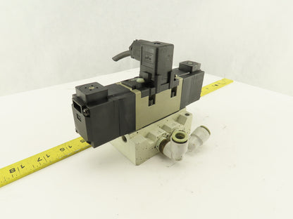 SMC VS7-6-FJG-D-3Z 5/3 Position Exhaust Center Valve Sub Base 24VDC
