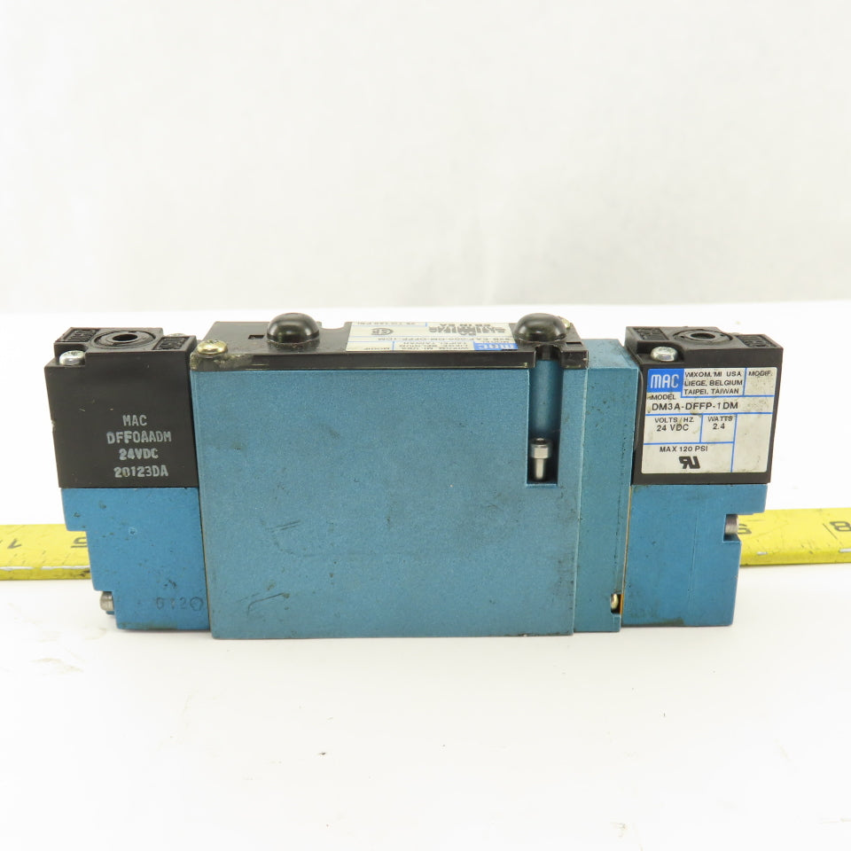MAC 92B-EAF-000-DM-DFFP-1DM 3 Position Closed Center Solenoid Air Valve 24VDC