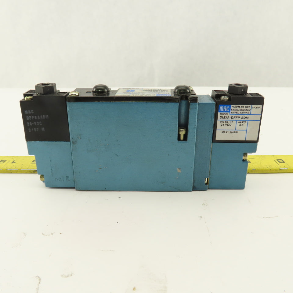 MAC 92B-FAF-000-DM-DFFP-2DM 3 Position Closed Center Solenoid Air Valve 24VDC