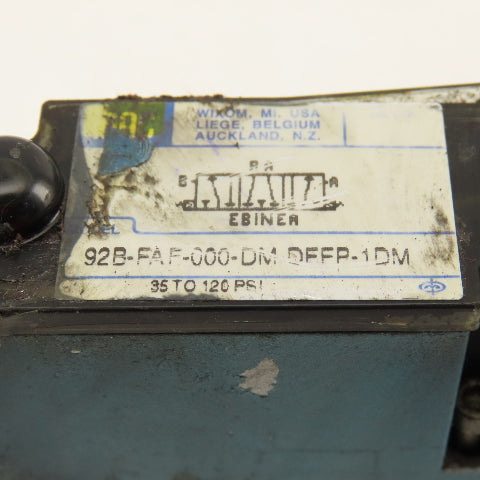 MAC 92B-FAF-000-DM-DFFP-1DM 3 Position Exhaust Center Solenoid Valve 24VDC
