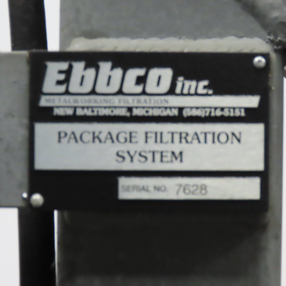 EBBCO Cyclone Coolant Filtration For Closed Loop System 480V 3Ph