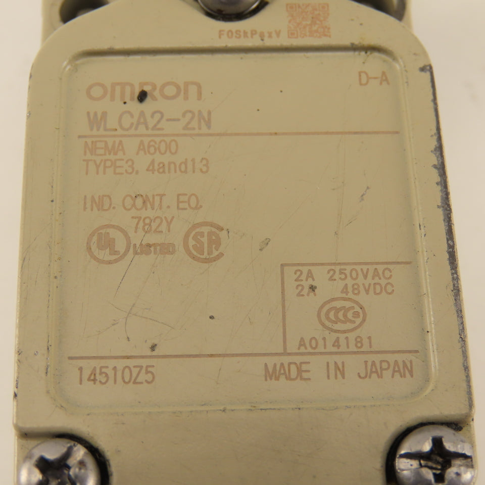 Omron WLCA2-2N 600V Rocker Arm Cam Lever Limit Switch