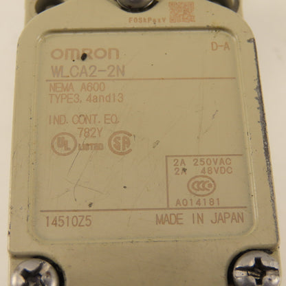 Omron WLCA2-2N 600V Rocker Arm Cam Lever Limit Switch