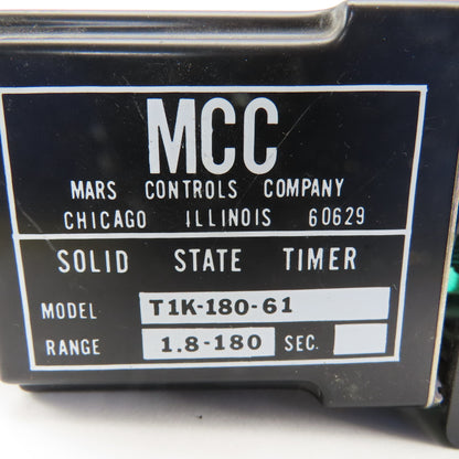 Mars Controls Company T1K-180-61 1.8-180 Second Timing Relay
