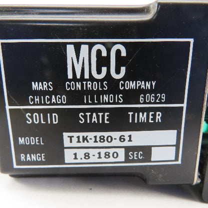 Mars Controls Company T1K-180-61 1.8-180 Second Timing Relay