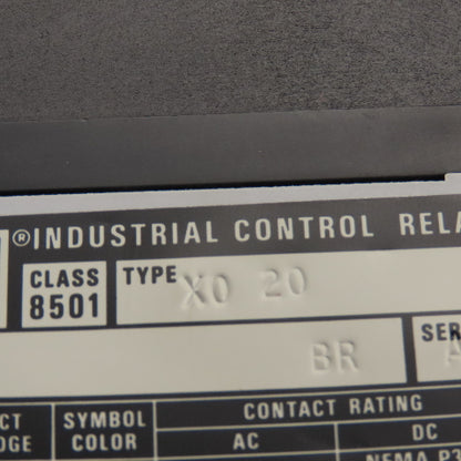 Square D Class 8501 Type XO 20 12 Pole 8 N/C Contactor Control Relay 120V