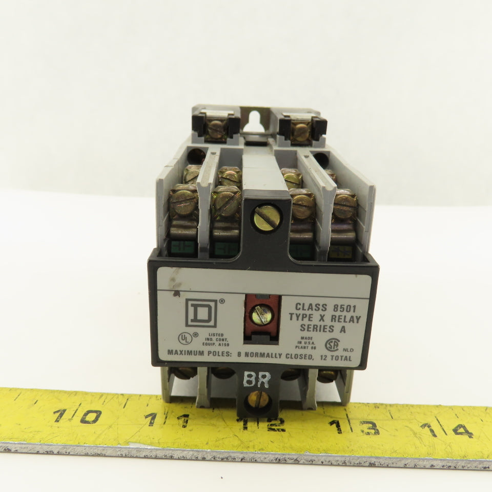 Square D Class 8501 Type XO 20 12 Pole 8 N/C Contactor Control Relay 120V