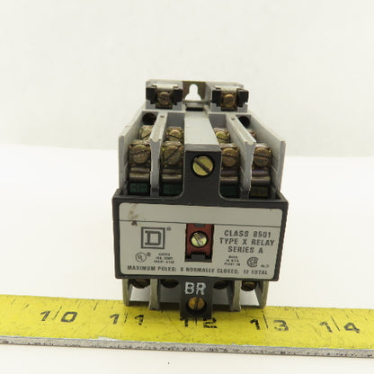 Square D Class 8501 Type XO 20 12 Pole 8 N/C Contactor Control Relay 120V