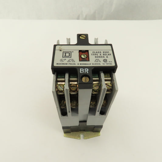 Square D Class 8501 Type XO 20 12 Pole 8 N/C Contactor Control Relay 120V