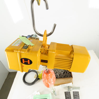 Harrington NER2W003H 1/4 Ton Electric Chain Hoist 250' Lift 21.2MPM 230V Remotes