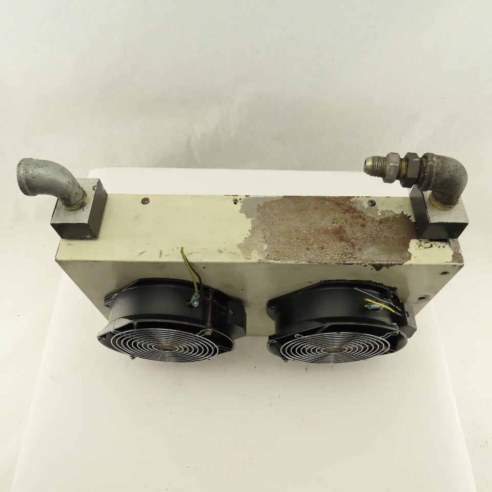 Okuma LFS15-1SP 240V Dual Fan Aftercooler Heat Exchanger 17" x 10" x 3-1/2"