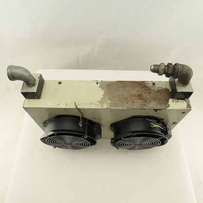 Okuma LFS15-1SP 240V Dual Fan Aftercooler Heat Exchanger 17" x 10" x 3-1/2"