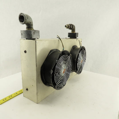 Okuma LFS15-1SP 240V Dual Fan Aftercooler Heat Exchanger 17" x 10" x 3-1/2"