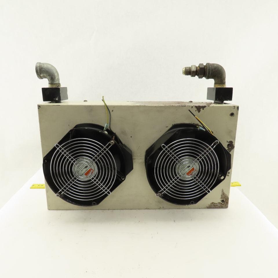 Okuma LFS15-1SP 240V Dual Fan Aftercooler Heat Exchanger 17" x 10" x 3-1/2"