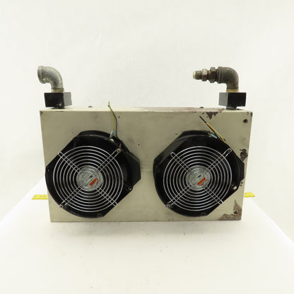 Okuma LFS15-1SP 240V Dual Fan Aftercooler Heat Exchanger 17" x 10" x 3-1/2"