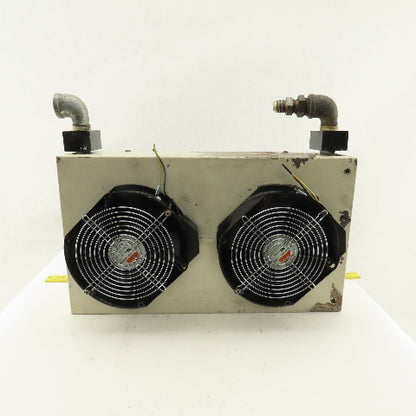Okuma LFS15-1SP 240V Dual Fan Aftercooler Heat Exchanger 17" x 10" x 3-1/2"