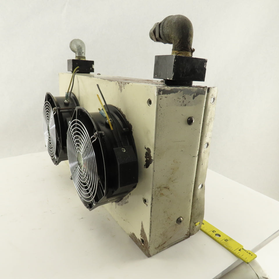 Okuma LFS15-1SP 240V Dual Fan Aftercooler Heat Exchanger 17" x 10" x 3-1/2"