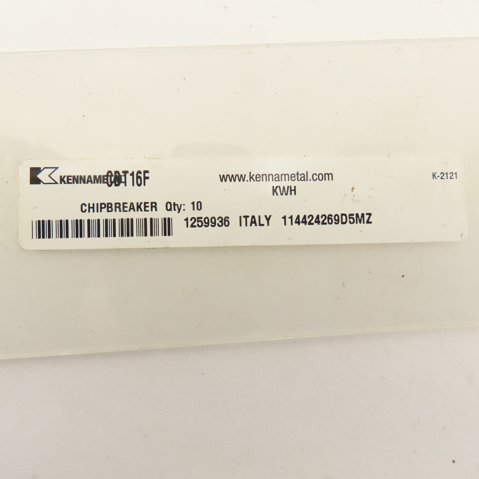 Kennametal CBT16F KWH Chipbreaker 1/2" Indexable Insert Triangle Lot Of 10
