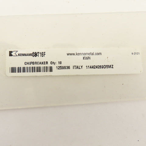 Kennametal CBT16F KWH Chipbreaker 1/2" Indexable Insert Triangle Lot Of 10