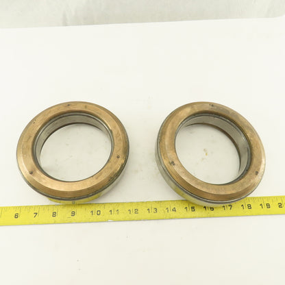 SB 100 100mm ID x 150mm OD Ball Bearing W/ Brass Wear Plate Caps Lot Of 2