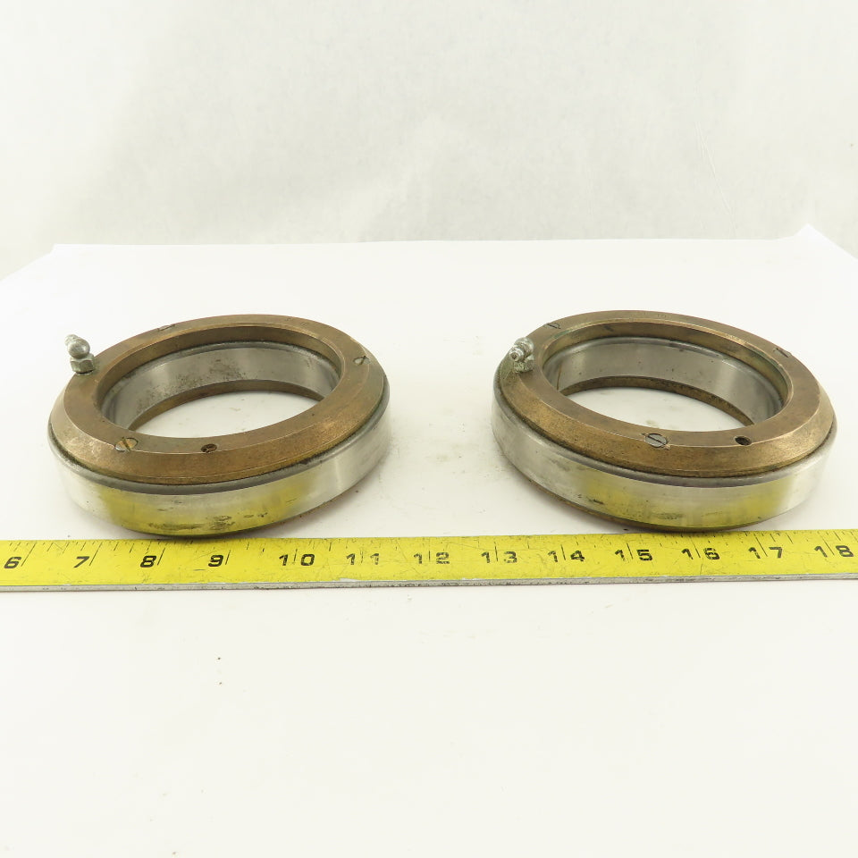 SB 100 100mm ID x 150mm OD Ball Bearing W/ Brass Wear Plate Caps Lot Of 2