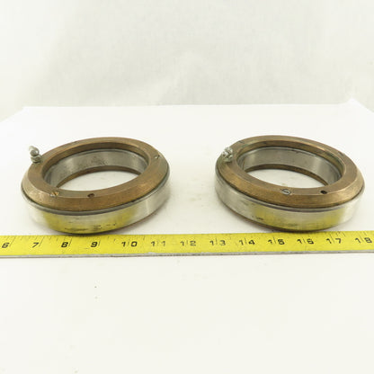 SB 100 100mm ID x 150mm OD Ball Bearing W/ Brass Wear Plate Caps Lot Of 2