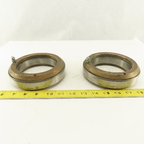 SB 100 100mm ID x 150mm OD Ball Bearing W/ Brass Wear Plate Caps Lot Of 2