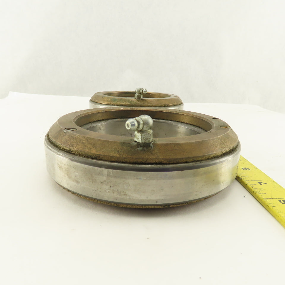SB 100 100mm ID x 150mm OD Ball Bearing W/ Brass Wear Plate Caps Lot Of 2