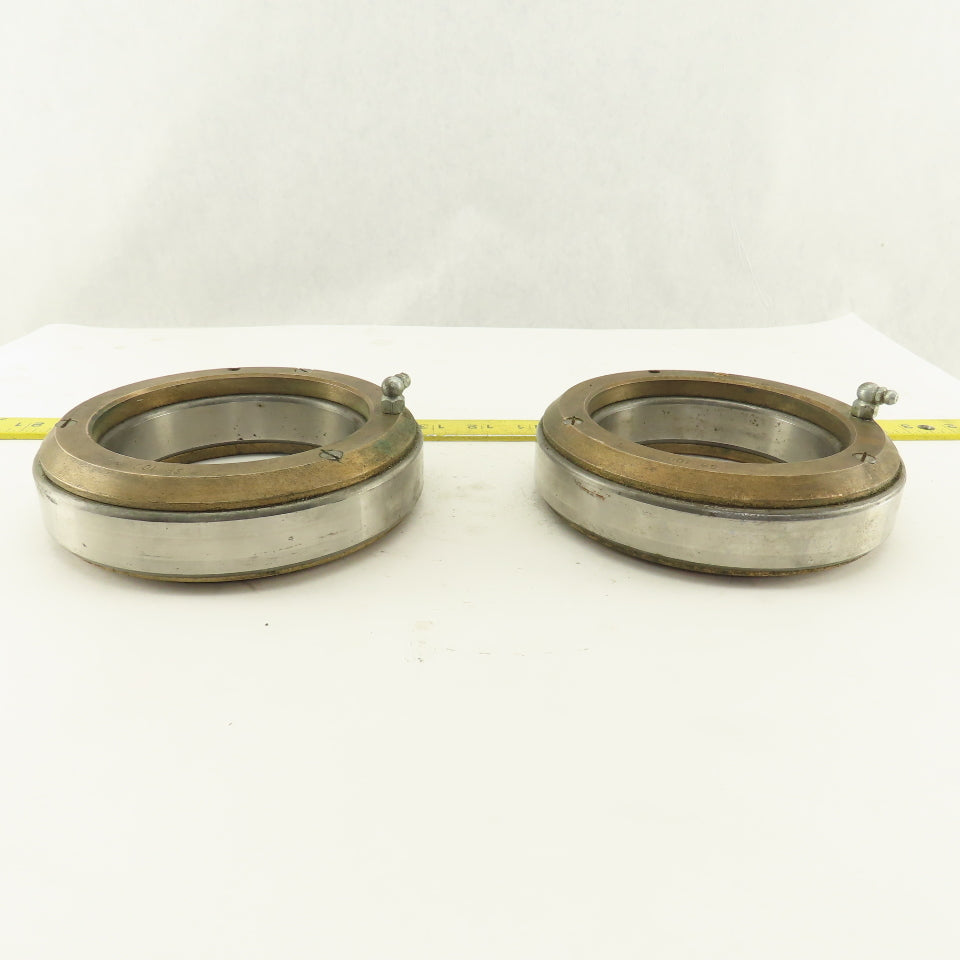SB 100 100mm ID x 150mm OD Ball Bearing W/ Brass Wear Plate Caps Lot Of 2