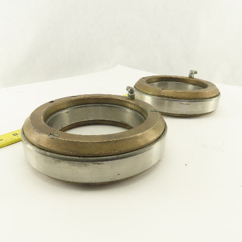 SB 100 100mm ID x 150mm OD Ball Bearing W/ Brass Wear Plate Caps Lot Of 2