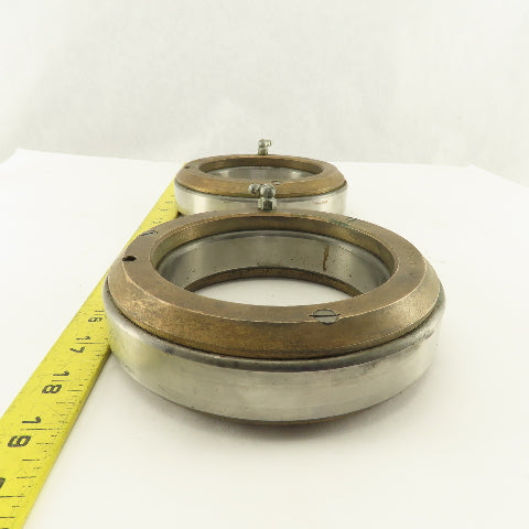SB 100 100mm ID x 150mm OD Ball Bearing W/ Brass Wear Plate Caps Lot Of 2