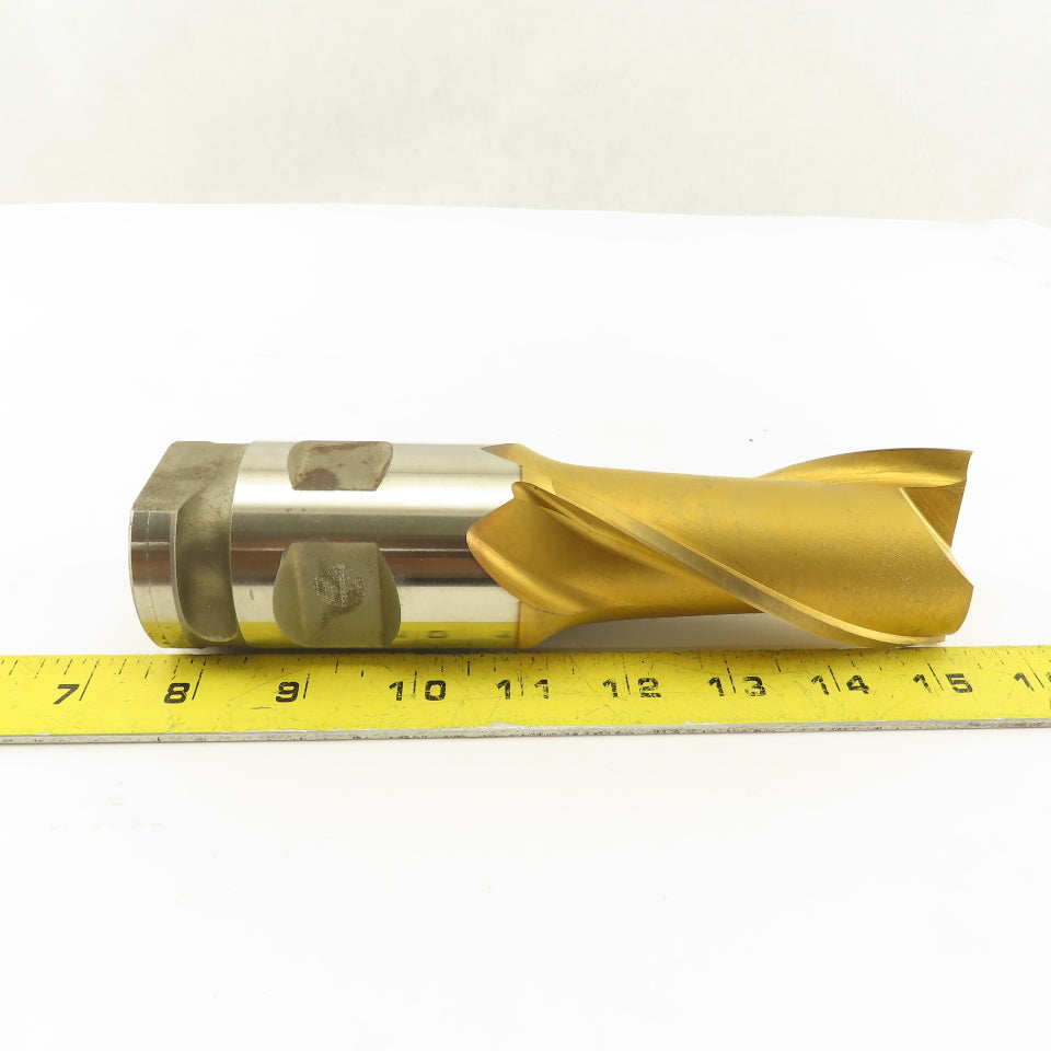 Fast Cut 74104 2" 2 Flute End Mill Positiv-Lok Shank Acculead 10.883 TiN Coated