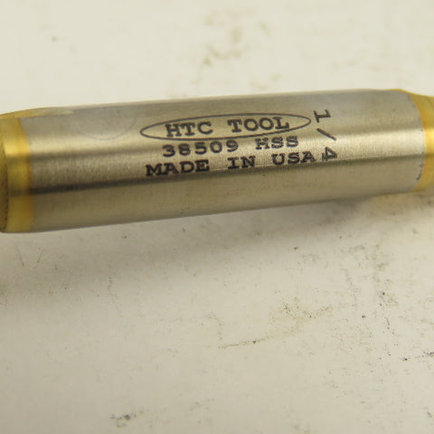 HTC Tool L602200-016 1/4" Double Ended End Mill 2 Flute 3/8 Shank Tin Coated