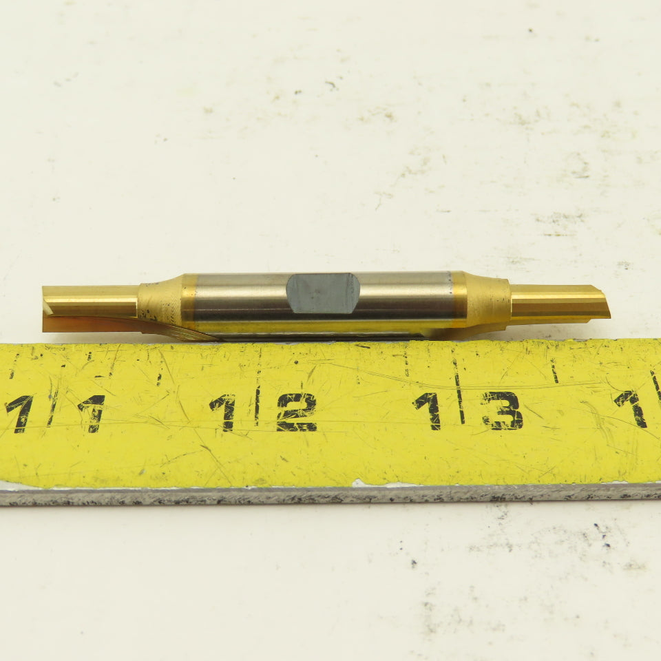 HTC Tool L602200-016 1/4" Double Ended End Mill 2 Flute 3/8 Shank Tin Coated