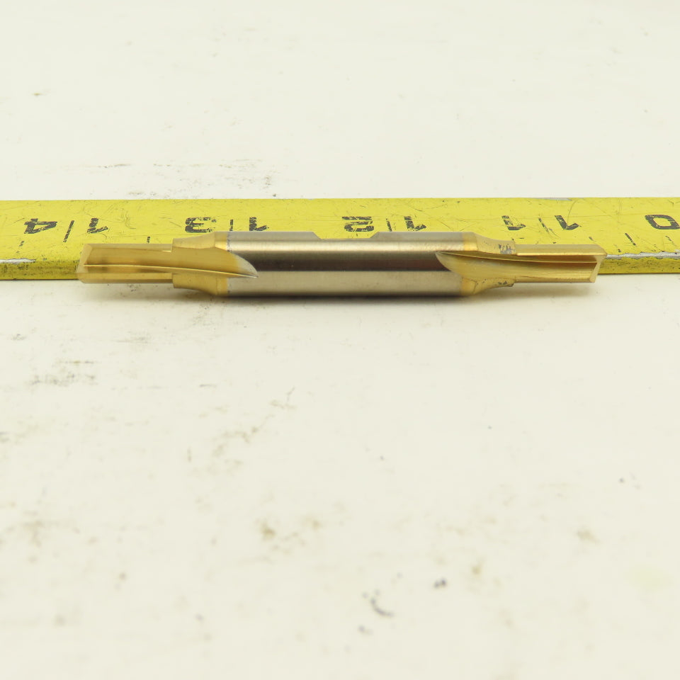 HTC Tool L602200-016 1/4" Double Ended End Mill 2 Flute 3/8 Shank Tin Coated