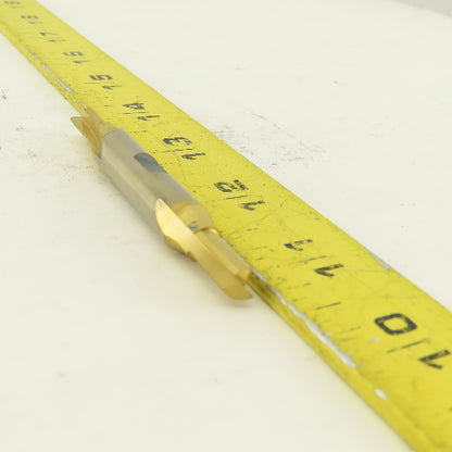 HTC Tool L602200-016 1/4" Double Ended End Mill 2 Flute 3/8 Shank Tin Coated