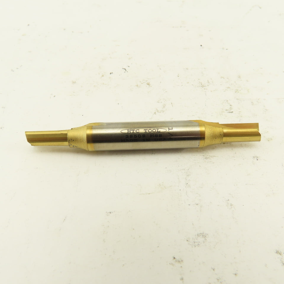 HTC Tool L602200-016 1/4" Double Ended End Mill 2 Flute 3/8 Shank Tin Coated