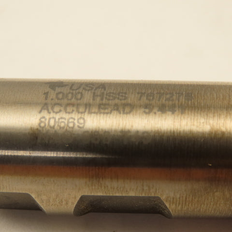 Fast Cut 80669 1" 4 Flute End Mill Tin Coated Acculead 5.441