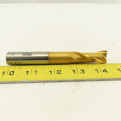 Fast Cut 84482 5/8" Single Ended 2 Flute End Mill Tin Coated 2" Flute