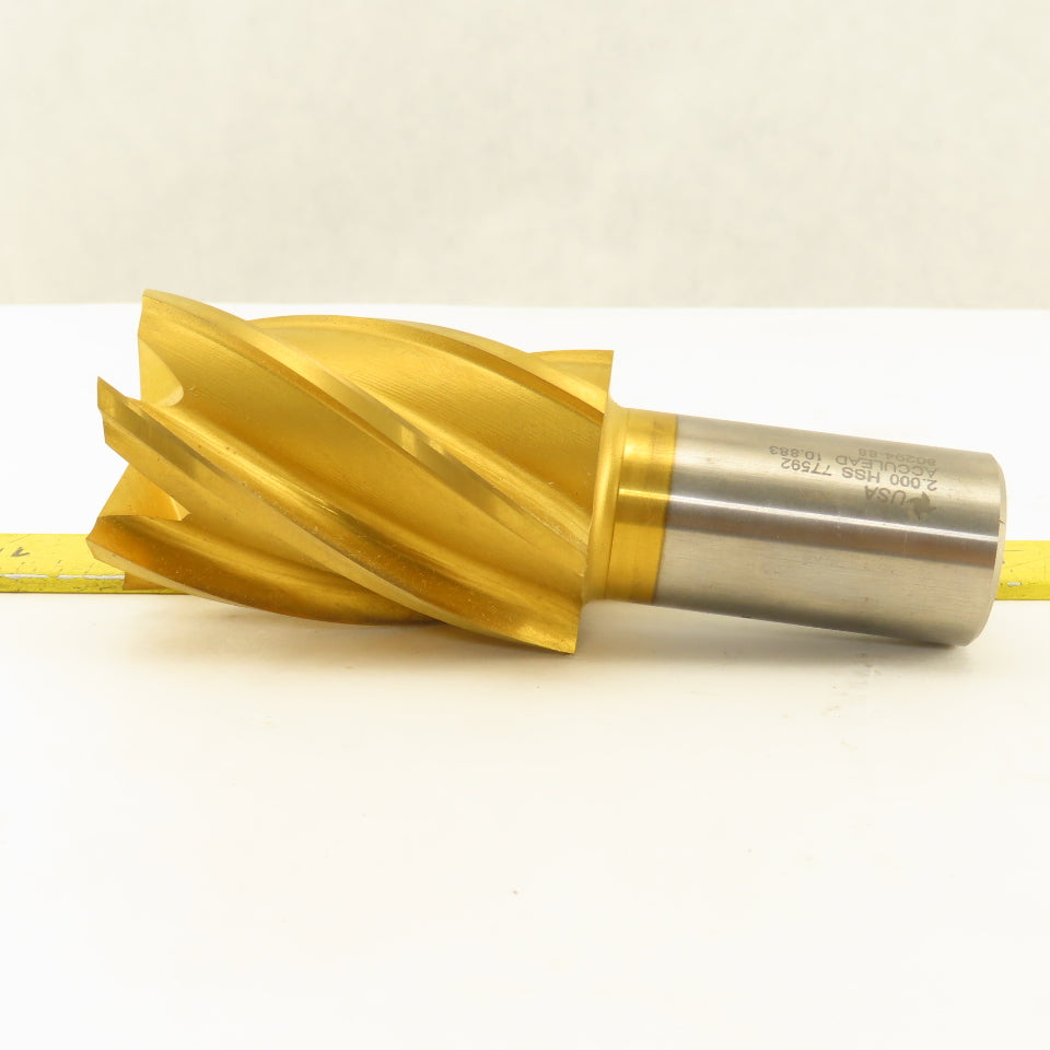 Fast Cut 80294-88-F 2" Cut x 1-1/4" Shank 6 Flute End Mill Cutter TiN Coated