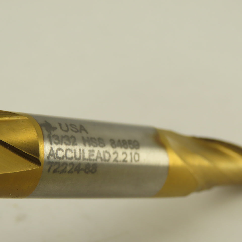Fast Cut 84859 13/32" End Mill Double End Square 1/2" Shank 3-3/4 OAL TiN Coated