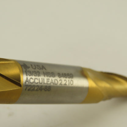 Fast Cut 84859 13/32" End Mill Double End Square 1/2" Shank 3-3/4 OAL TiN Coated