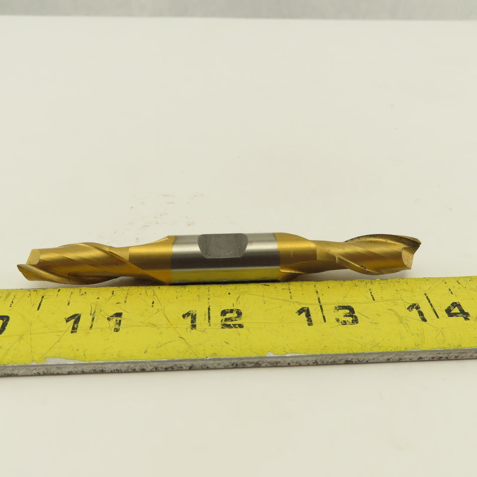 Fast Cut 84859 13/32" End Mill Double End Square 1/2" Shank 3-3/4 OAL TiN Coated